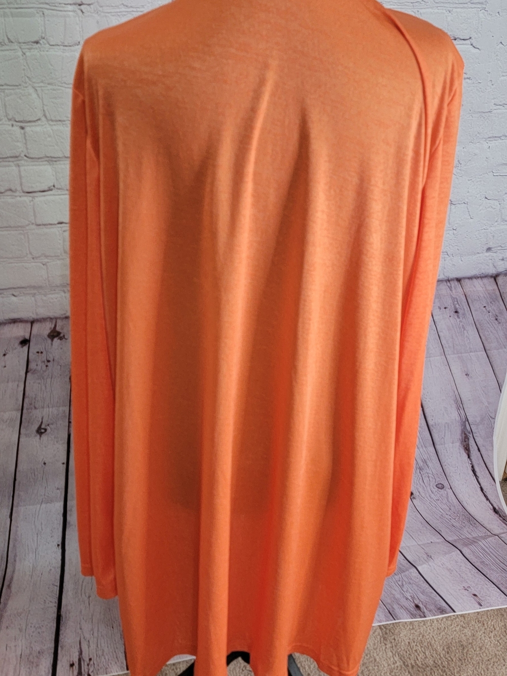 Lightweight Orange Button-Front Women's Cardigan - Picture 2 of 3